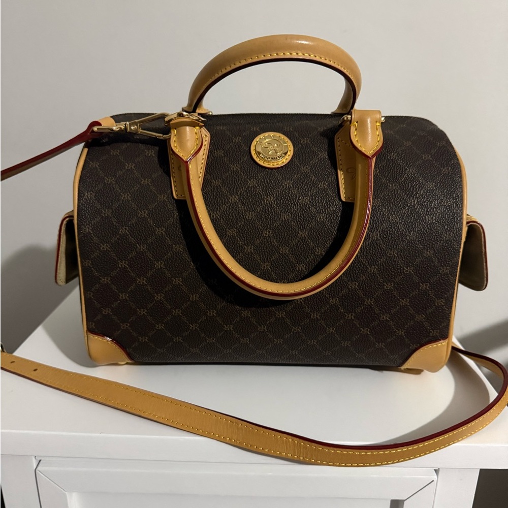Rioni Brown monogram Boston satchel